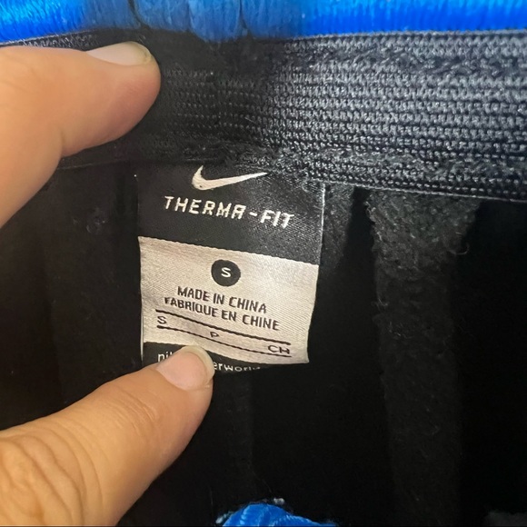 Nike Therma Fit Elite Black and Blue Track Pants Mens Size Small Sports Active - Picture 10 of 11